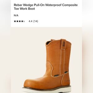 MENS Ariat Rebar Wedge Pull On Waterproof Composite Toe Work Boots sz 7EE AS IS